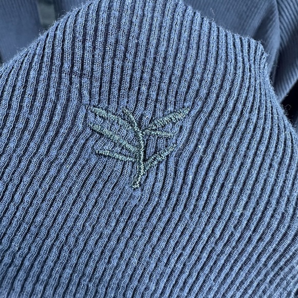 Cozy Earth Womens Bamboo Rib Knit SET Hoodie Wide Leg Pants Size S/M Navy Blue - Picture 6 of 16